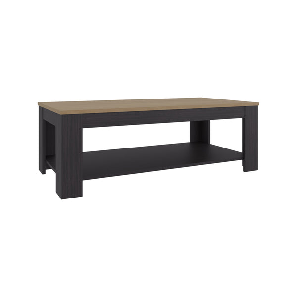 English Elm Cecil Mid-Century Coffee Table with Open Shelf, Durable Engineered Wood, Walnut Finish for Living Areas B200P362039