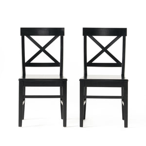 English Elm Christopher Knight Home® - Roshan Farmhouse Acacia Wood Dining Chairs, Set Of 2 - Rustic Black, Durable Comfort For Every Meal 62888.00BLK