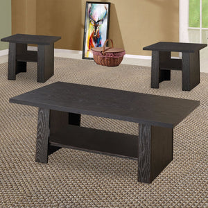 English Elm Bewildering Matte Black Wood 3 Piece Nesting Side Table Set with Open Shelves B056P216344