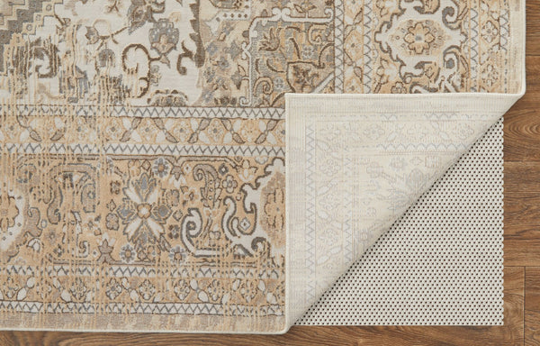 Feizy Rugs Celene Vintage-inspired Floral Medallion Rug – Luxurious Machine-made Design For Timeless Elegance Brown,Ivory,Tan Viscose,Polyester Cel39kxfbgebrnc02