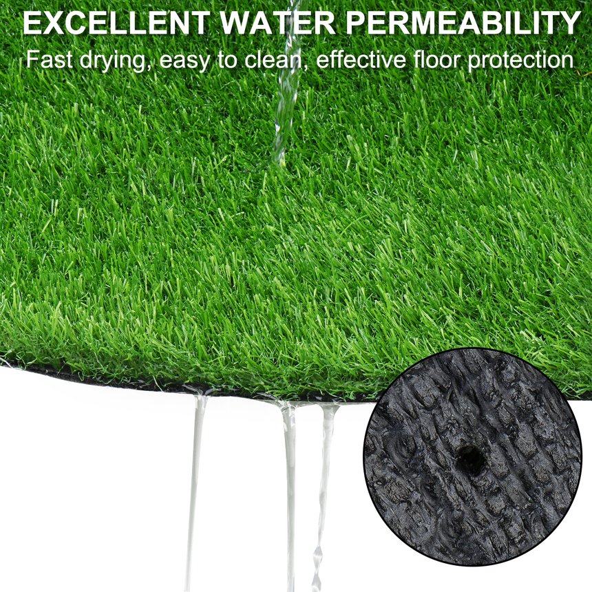 English Elm 6ftx10ft Outdoor Artificial Grass Rug Lush Pe Turf Patio Balcony Pet Friendly Mat W1790P396380