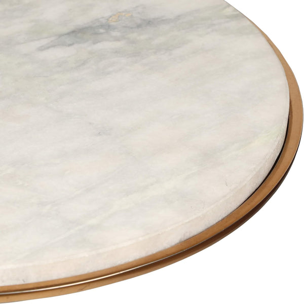 English Elm Christopher Knight Home® - Modern Aluminum Accent Table with Marble Top, Antique Brass Finish, Lightweight Rust-Resistant Glam Accent (18" x18") 67035.00