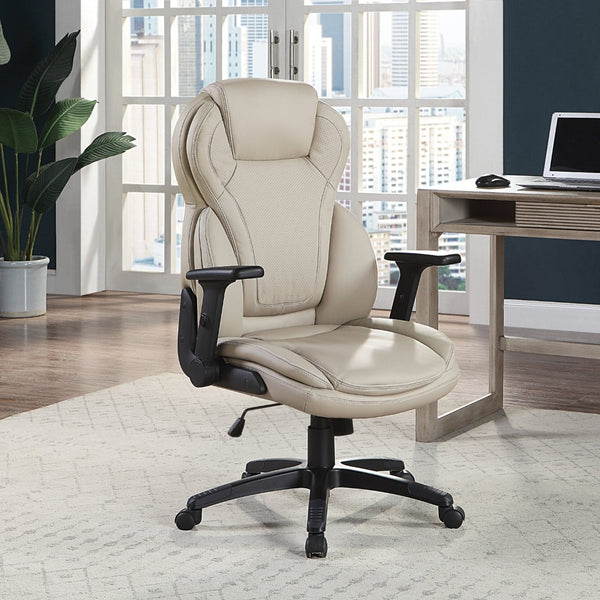 OSP Home Furnishings Exec High-back Bonded Leather Office Chair with Lumbar Support and Pneumatic Height Adjust EC91150-EC21