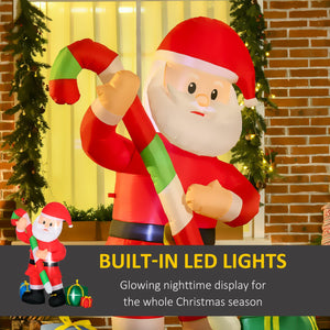 English Elm Homcom 6 Foot Inflatable Santa Claus Led Lit Outdoor Holiday Yard Display Decor W2225P229257