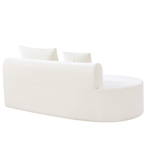 English Elm 138.6" Curved Modular Sectional Sofa Low Profile High Density Foam Living Room Lounge White N767P366006W
