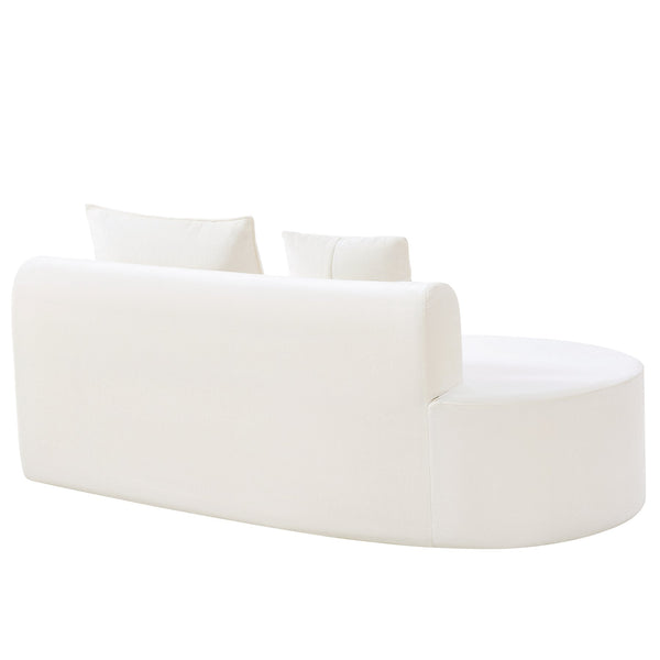 English Elm 138.6" Curved Modular Sectional Sofa Low Profile High Density Foam Living Room Lounge White N767P366006W