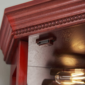 English Elm Lighted Corner Curio Cabinet - Elegant Glass Display With Adjustable Shelves & Ambient Lighting In Cherry W1758P300138