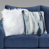 English Elm Camero Fabric Pillowback 3-Piece Sofa Set, Navy Blue