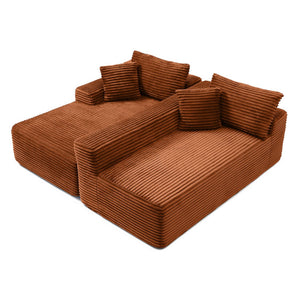 English Elm 105'' Modular L-shape Sectional Corduroy Couch Deep Seated Cloud Comfort Living Room W1117S00386
