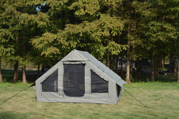 English Elm Inflatable Glamping Tent 4 Season Waterproof Air Beam Frame Shelter for 4 to 6 Persons Army Green W640P244860