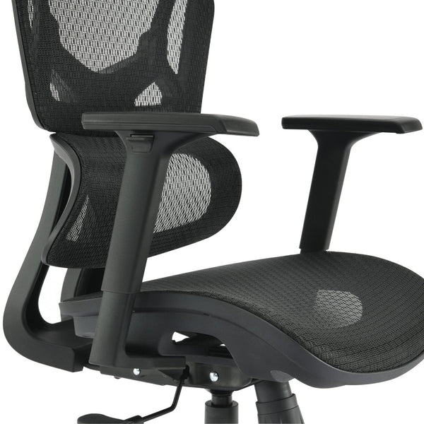 OSP Home Furnishings Mesh Back Ergonomic Manager Chair with Lumbar Support Headrest and Adjustable Armrests EMM98958HR-3
