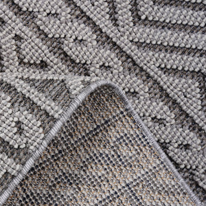 English Elm Loom Modern Geometric 5X7 Area Rug In Grey/White - Durable Indoor/Outdoor Design For High Traffic Spaces B335P289582