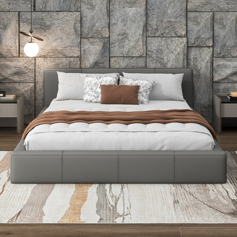 English Elm Christopher Knight Home® - [Stylish Gray Upholstered Bed] - Modern Comfort With Durable Design For Your Full Bedroom Oasis N769P241218E