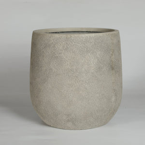 English Elm Round Concrete Style Planter Duo Handcrafted Magnesium Oxide Pots for Patio Garden W347P449373