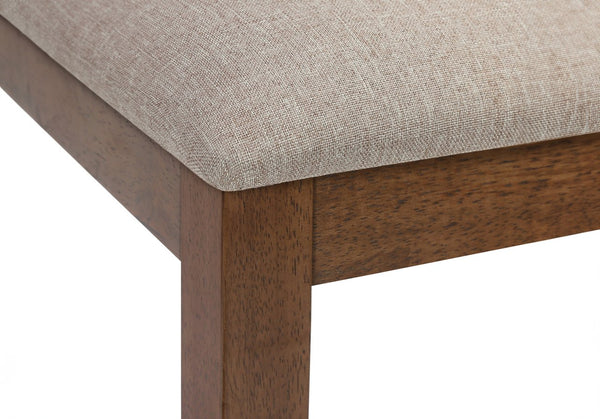 English Elm Dining Chair Set Of 2 - Upholstered Beige Side Chairs With Walnut Legs For Stylish Comfort & Support B2710P218870