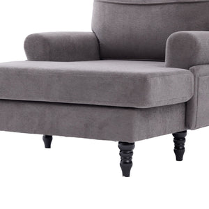 English Elm Modern Chenille Recliner Chaise Lounge Sofa Chair with High-Resilience Foam, Wide Seat, 550lb Capacity Dark Gray W395P371335