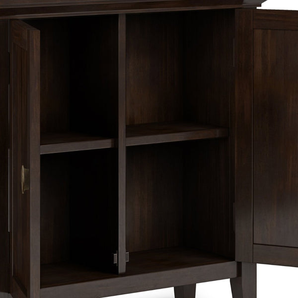 English Elm Redmond Low Storage Cabinet - Handcrafted Solid Wood In Rich Brunette Brown Finish, Elegant Design B136P159525-GIGA