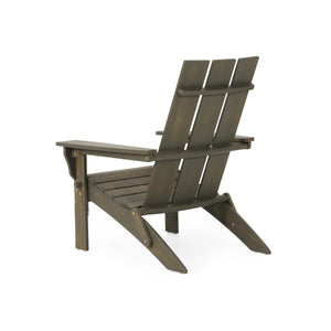 English Elm Zuma Solid Acacia Foldable Adirondack Chair Rustic Outdoor Lounger for Deck or Patio 68319.00GRY