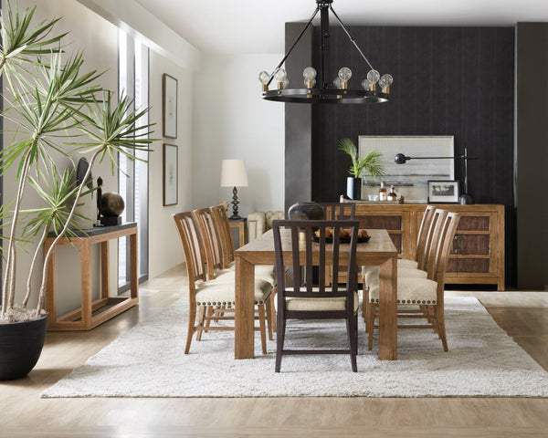 Hooker Furniture Big Sky Pecky Hickory Dining Table With 24" Leaf — Vintage Natural Parson’S Style, Rustic Durable Elegance 6700-75207-80