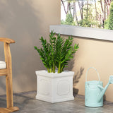 Christopher Knight Home® - Noble House - Burgos Outdoor Small Cast Stone Planter, Antique White