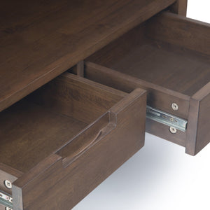 English Elm Banting Mid-Century Modern Bookcase – Walnut Brown With Metal Frame, Adjustable Shelves & Drawers B136P158465