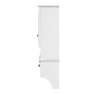 English Elm 4-in-1 Wall Mounted Bathroom Cabinet with Mirror Drawers and Towel Hooks Vanity White N710P405416K