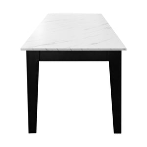 English Elm Dining Table Extendable Woodgrain Melamine Top Seats up to Ten Open Plan Kitchen White Line W331S00209
