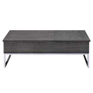 English Elm Rectangular Modern Coffee Table with Wood Top and Metal Frame, Two-Tone Finish for Stylish Living Gray B016P312974