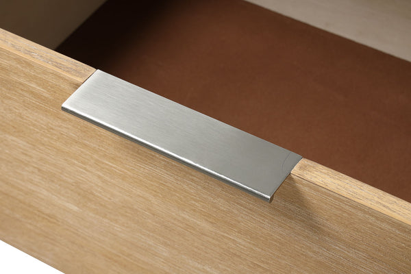 English Elm Natural Transitional Mango Wood Nightstand with Metal Finger Pulls, Felt-Lined Drawer, 28"W x 27"H B2741P406794