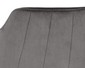 Sunpan GRIFFIN Barstool - Stylish Town Grey Faux Leather & Roman Grey Fabric Back for Modern Spaces 103244