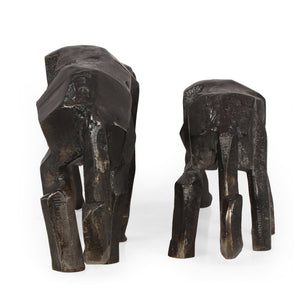 English Elm Christopher Knight Home® - Leopard Handcrafted Aluminum Figurine Set of 2 — Black Charcoal Crouching Design, Geometric Sleek Decor 71647.00
