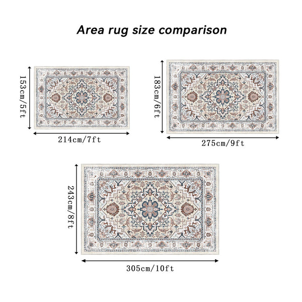 English Elm Area Rug 6X9 Vintage Bohemian Floral Non-Slip Washable Design For Living Room, Bedroom, Kitchen W2907P265120