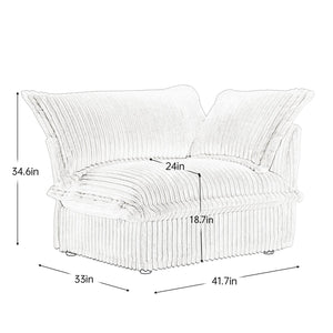 English Elm Koala Corduroy Sectional Sofa Deep Seat High Back Rsf Module for Modern Living Rooms W3041P272945