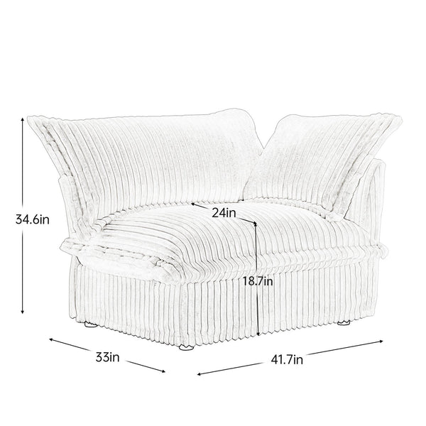 English Elm Koala Corduroy Sectional Sofa Deep Seat High Back Rsf Module for Modern Living Rooms W3041P272945