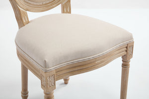 English Elm French Country Dining Chairs Set Of 2 - Elegant Upholstered Round Back Design For Versatile Use W3426P324272