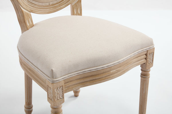 English Elm French Country Dining Chairs Set Of 2 - Elegant Upholstered Round Back Design For Versatile Use W3426P324272