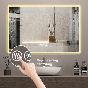 English Elm 48*32In Led Framed Bathroom Vanity Mirror - Anti-Fog, Adjustable Lighting, Durable & Stylish Design W2709P268900