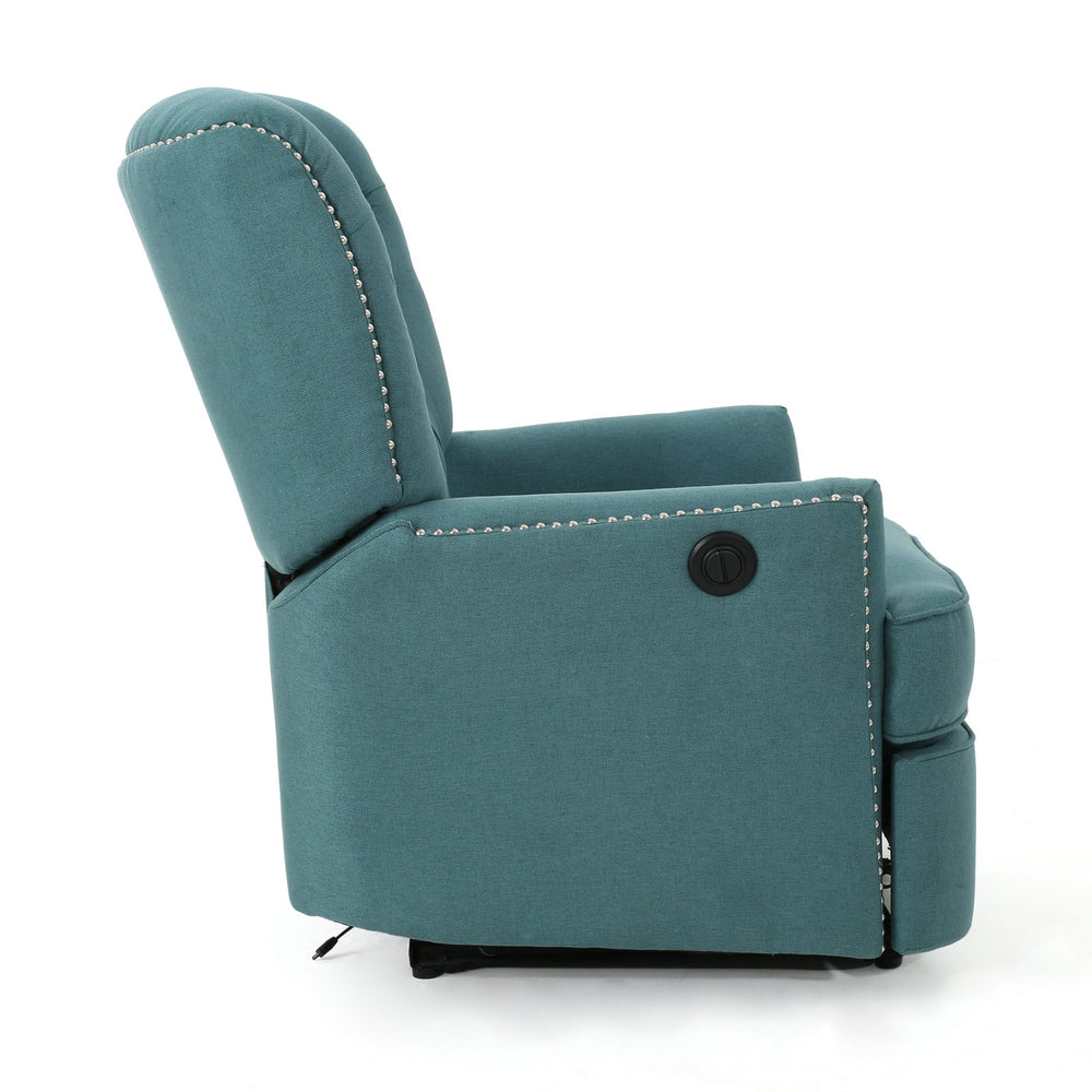 English Elm Christopher Knight Home® - Indulge Electric Recliner with Teal Fabric, Copper Accents, Power Lift Recline and Plush Comfort 61375.00DTE