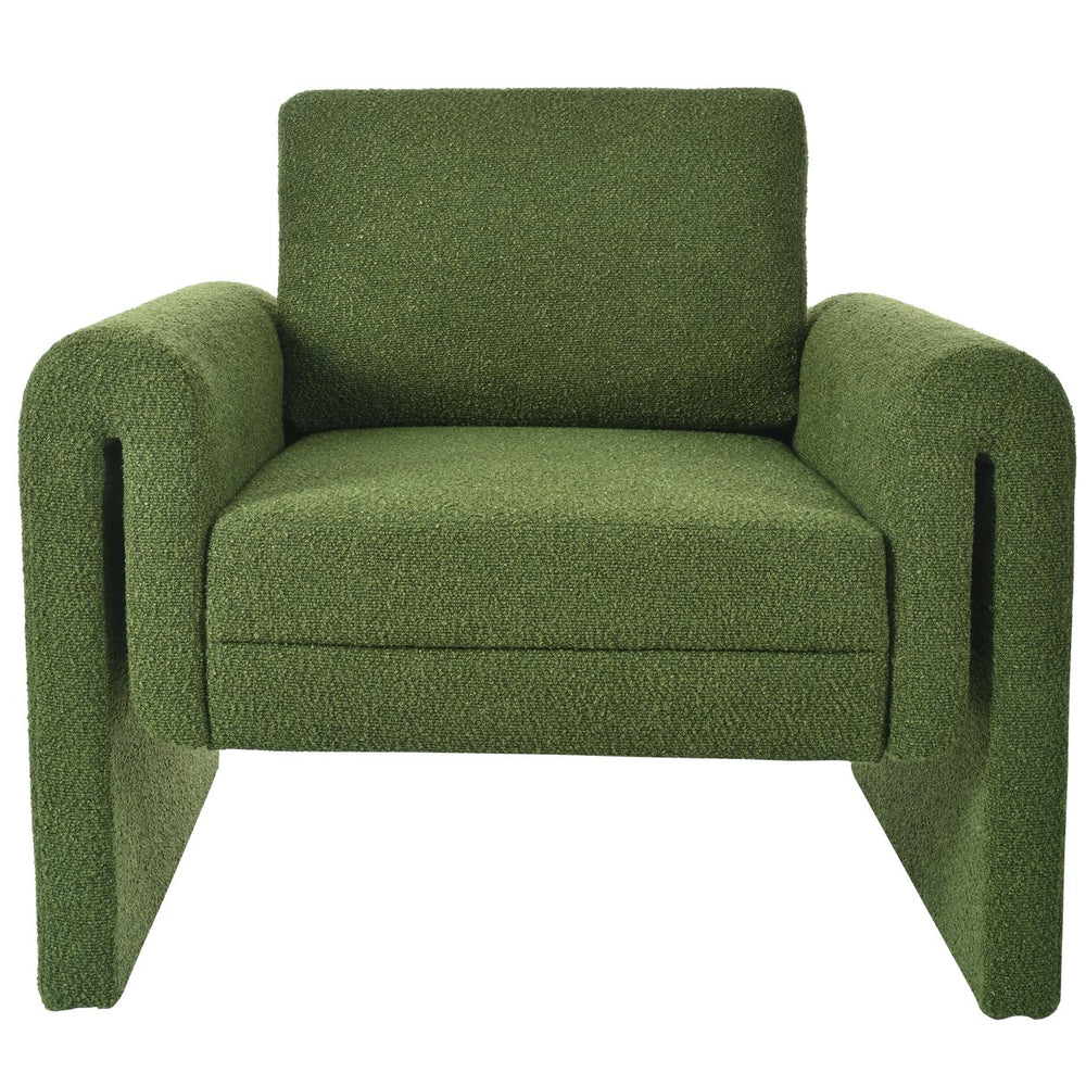 English Elm Christopher Knight Home® - Modern Bouclé Upholstered Accent Chair with Rounded Arms, Solid Wood Frame, 330lb Capacity, Luxe Comfort Green N765P248341N