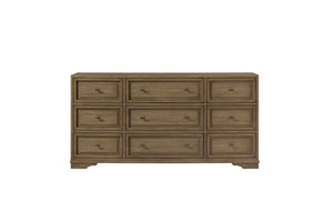 English Elm Hickory Veneer Nine Drawer Dresser with Felt and Cedar Lining for Master Bedroom B2699P439937