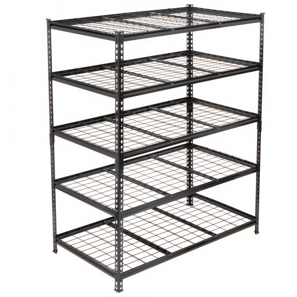English Elm 5-tier Industrial Steel Shelving Unit Boltless Garage Workshop Storage Rack Black W2932P373612