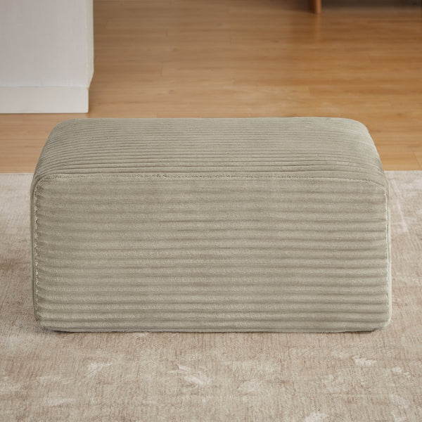 English Elm L-shaped Corduroy Cloud Sectional with Ottoman for Modern Living Room Comfort Camel W2339P411754