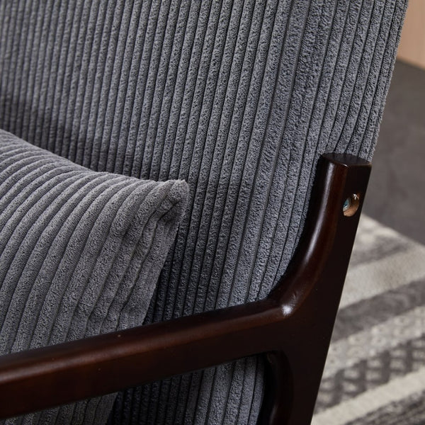English Elm Mid-Century Accent Chair & Walnut Coffee Table Set - Vintage Elegance For Living Room & Bedroom Use W2989P362782
