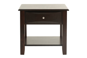 English Elm Simple Contemporary End Table with Walnut Veneer Top and Solid Rubberwood Legs, Square 22" Accent Table Antique Black,Espresso 11 L x 24 W x 27 H HSESF00F6388