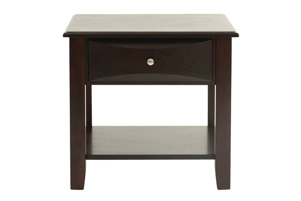 English Elm Simple Contemporary End Table with Walnut Veneer Top and Solid Rubberwood Legs, Square 22" Accent Table Antique Black,Espresso 11 L x 24 W x 27 H HSESF00F6388