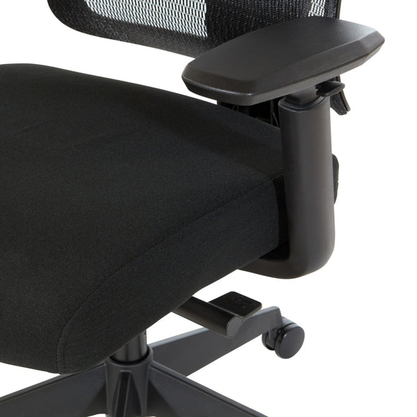 OSP Home Furnishings Mesh Back Ergonomic Manager Chair with Lumbar Support Headrest and Synchro Tilt Control 71142HR-3