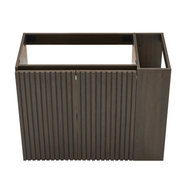 English Elm Galan Smoked Oak Freestanding Bathroom Vanity Four Drawers Granite Sink Modern Bath W1865P442935