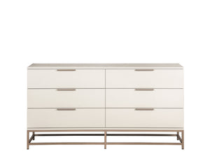 Sunpan Rebel Dresser – Modern Cream Oak Wood Design with 9 Soft Closing Drawers and Elegant Hardware Small - 66W x 19D x 34.25H