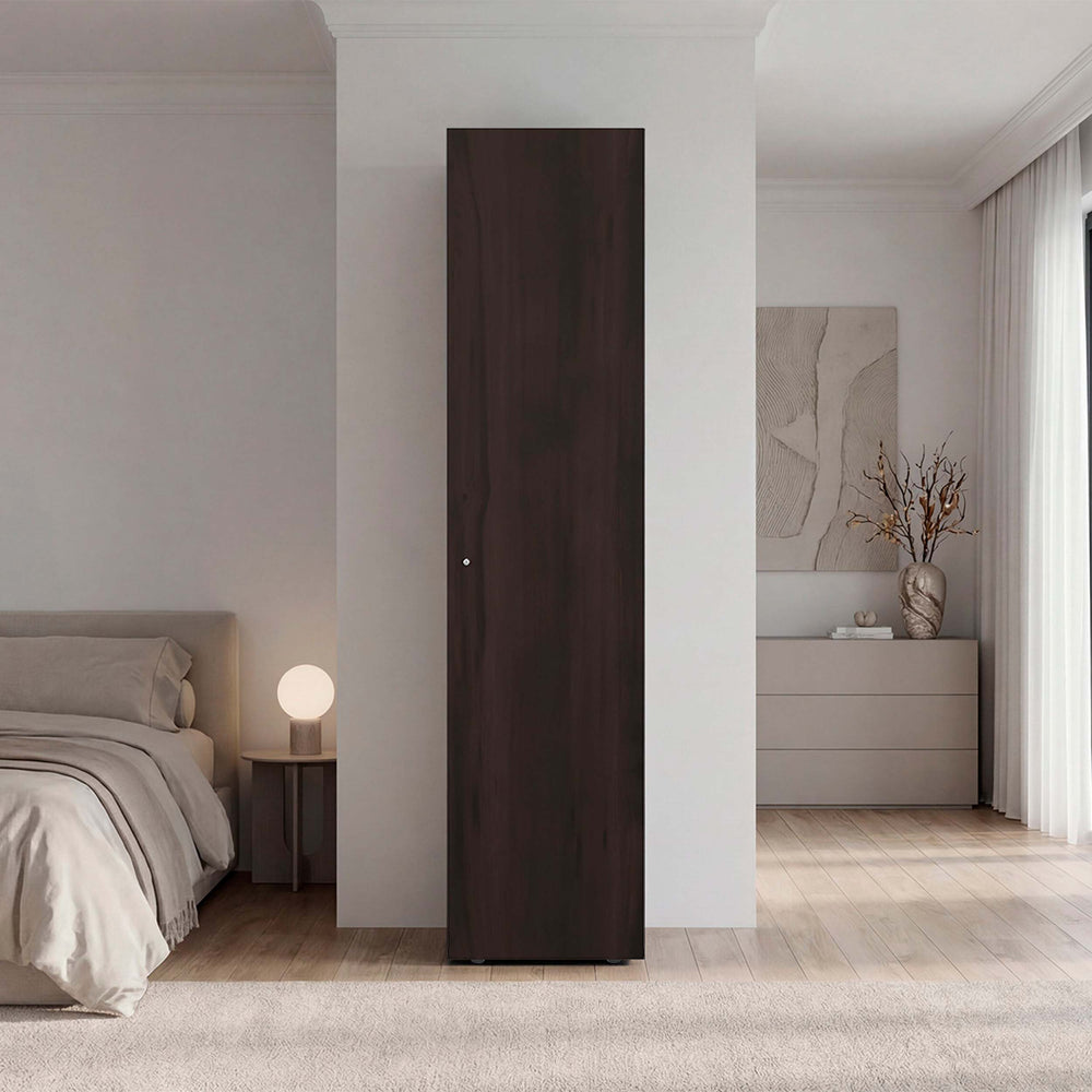 English Elm Wenge Finish Slim Four Shelf Storage Cabinet for Bedroom Hallway or Tight Spaces B062P483763