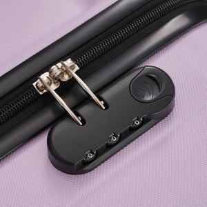 English Elm 6 Piece Hardshell Abs Travel Set with Spinner Wheels Combination Lock and Toiletry Bag Pink Purple N732P391314I